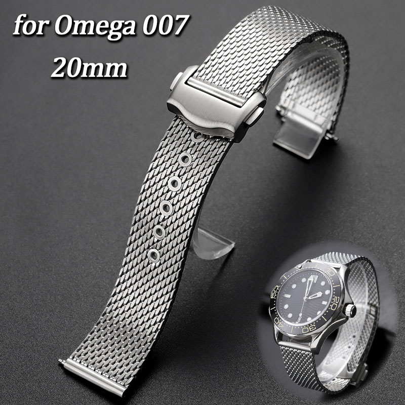 Omega Watch Seamaster - Cinturino in Rete di Acciaio Inossidabile
