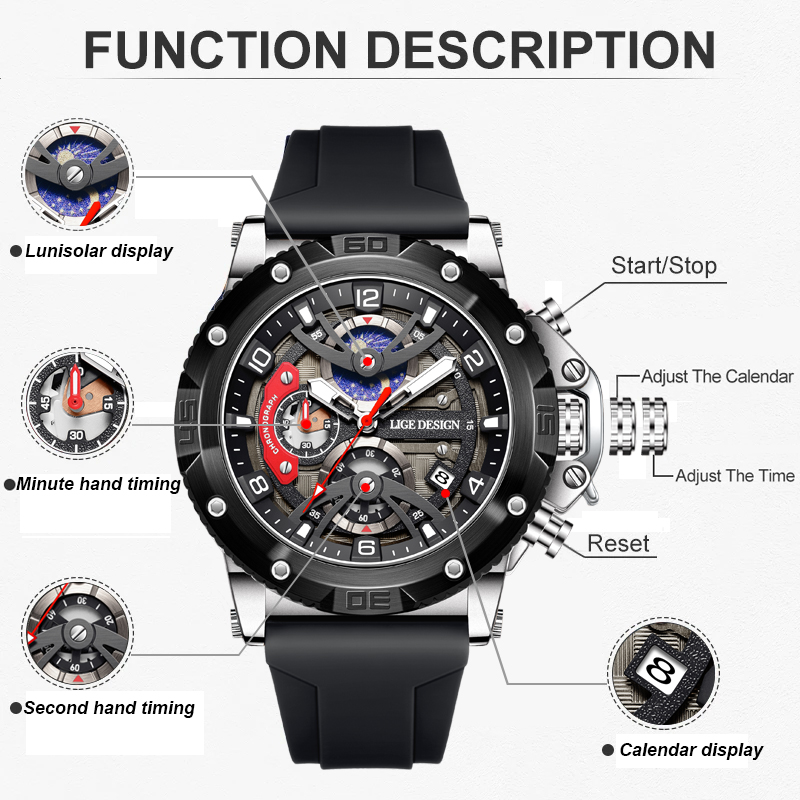 Orologio da uomo LIGE di lusso - Smartwatch Watches Brands For Men recensione e prezzo